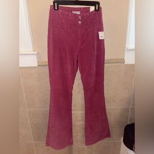 We The Free Pink Corduroy Flare Pants